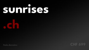 Die Domain sunrises.ch ist eine emotionale, starke Marke, die visuell und thematisch gut aufgeladen ist – perfekt für Projekte mit Neuanfang oder Kreativität.